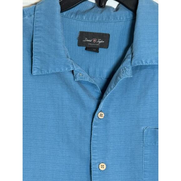 David Taylor Collection Men's Short Sleeved Button- Up, Blue, XL - Picture 3 of 8